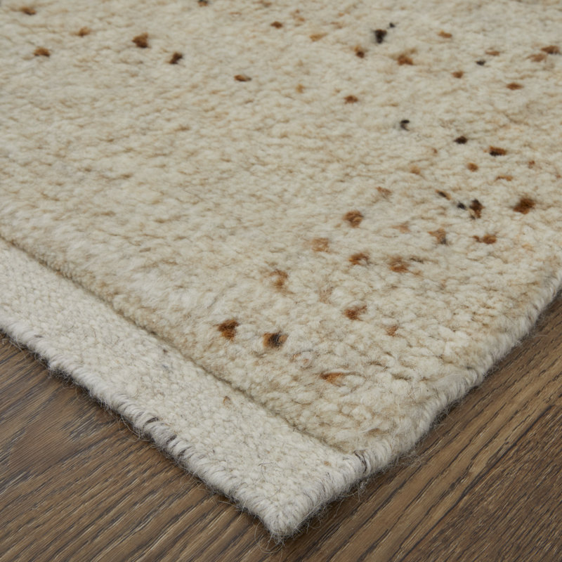Truxel Modern Polka Dots, Tan/Brown Area Rug, Rectangle 8' x 10'