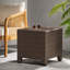 Table basse d'appoint charmante brune pour les espaces confortables, finition en rotin de polyéthylène durable, idéale pour une utilisation intérieure et extérieure