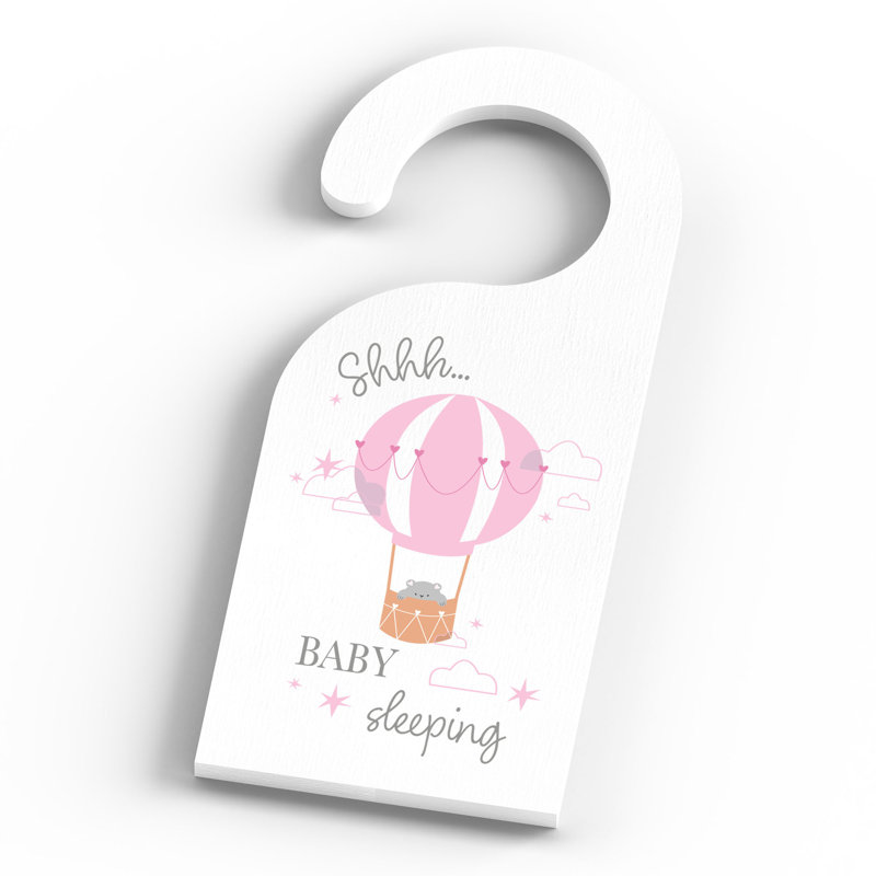 Nakke Text & Numbers Box Signs & Plaques, White/Pink