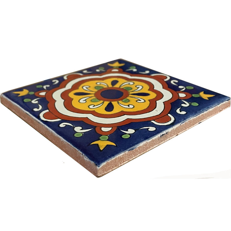 4,2 po x 4,2 po 9 pièces TalaMex Cupula carreaux d'argile mexicain dosseret de mosaïque fait à la main Talavera