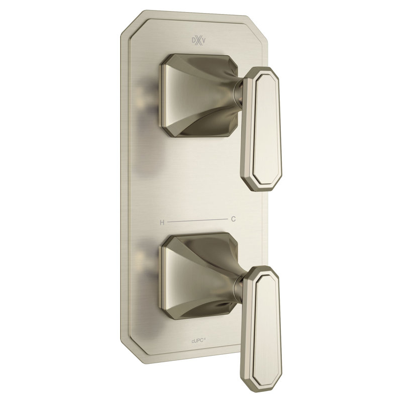 Belshire Two-Handle Thermostatic Valve Trim with Lever Handles, Brushed Nickel