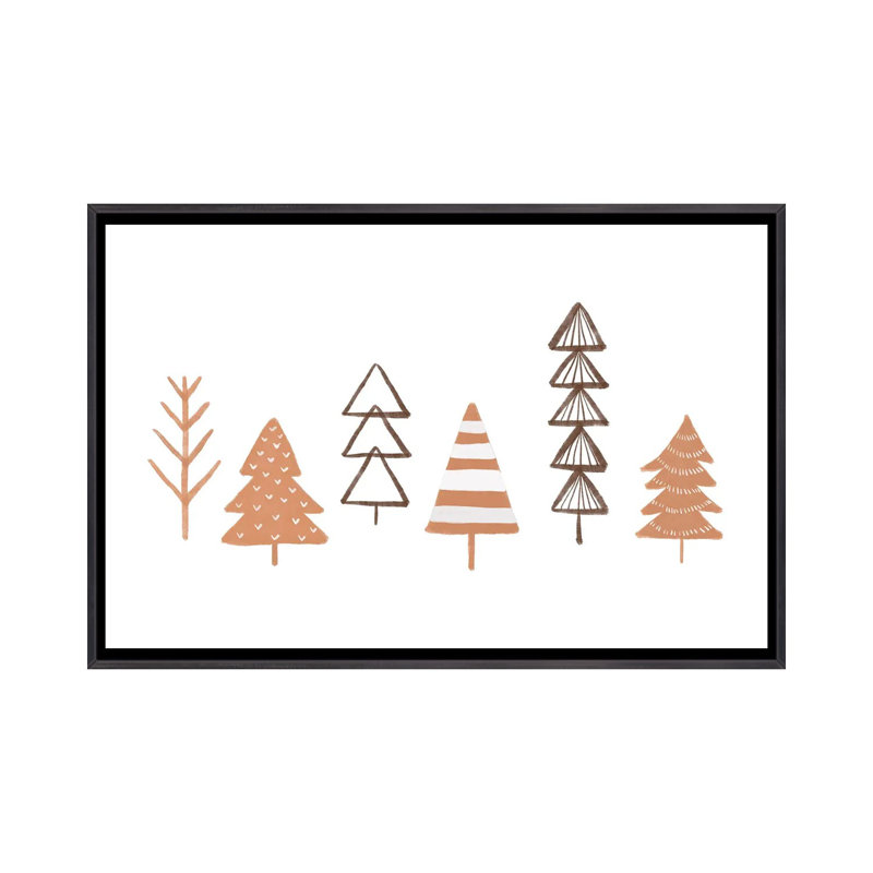 «Winter Trees Illustration» par Orara Studio - Reproduction d'art sur toile encadrée, H 18 po x l 26 po x P 1,5 po