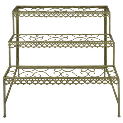 Aged Metal Green Etagere