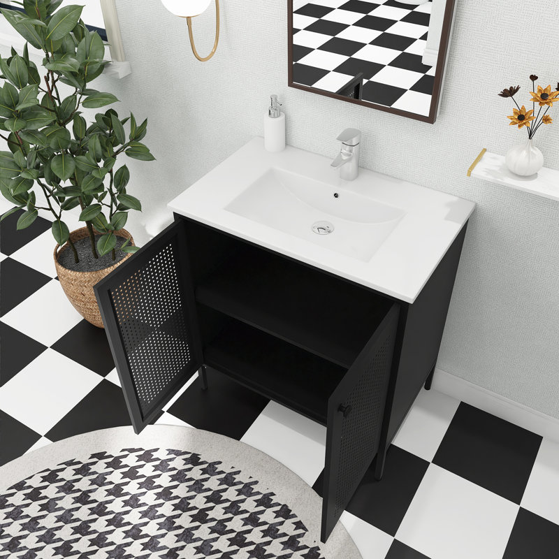 Aylen 30'' Single Bathroom Vanity with Ceramic Top