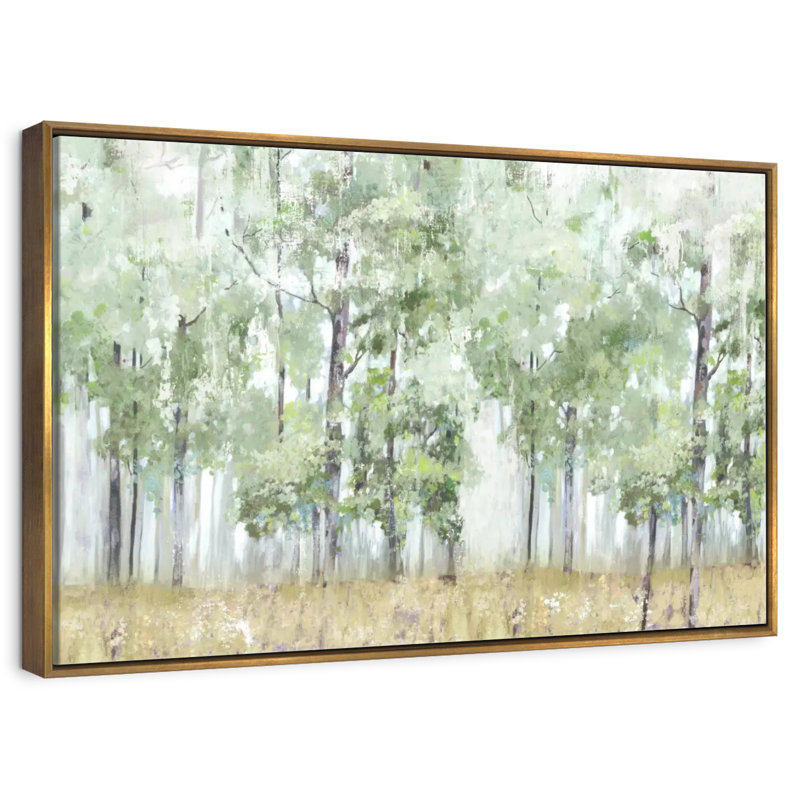 Into The Forest Light, 25 po x 17 po, Cadre flottant doré