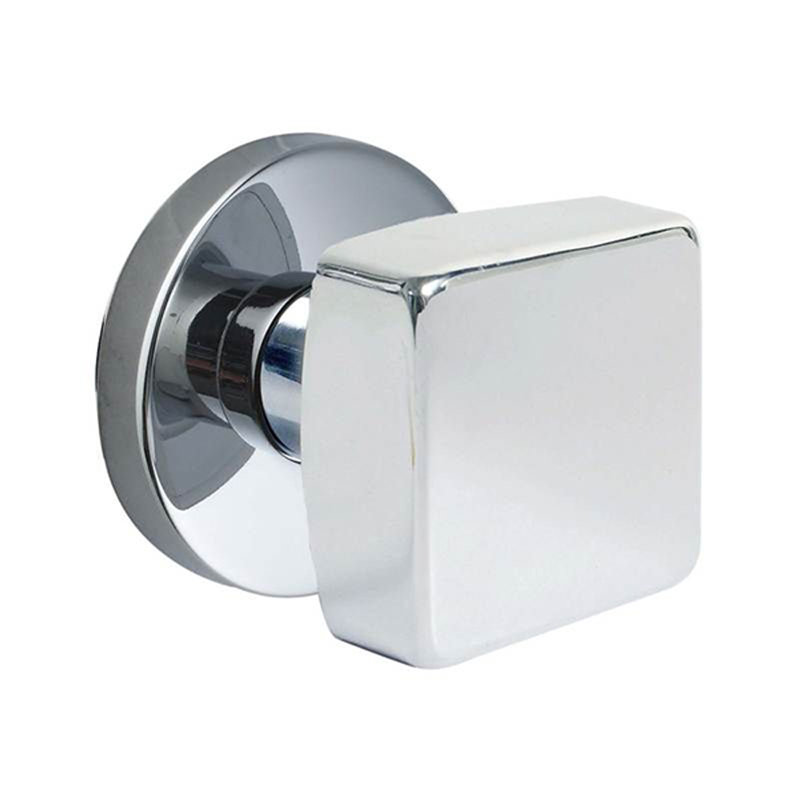 Ensemble de boutons de passage Emtek avec rosette à disque et bouton carré, Chrome poli