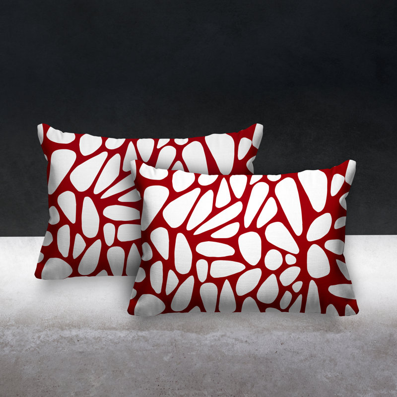Coussin lombaire intérieur / extérieur Stone, Rouge