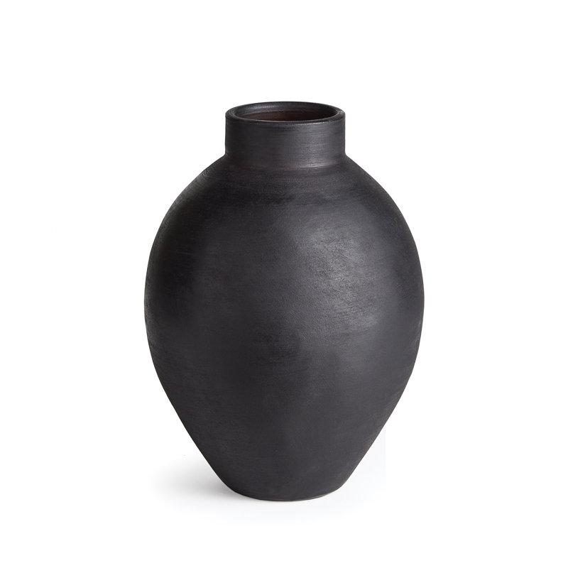 Analia Handmade Table Vase, 12.75" H x 9.5" W x 9.5" D, Ecru