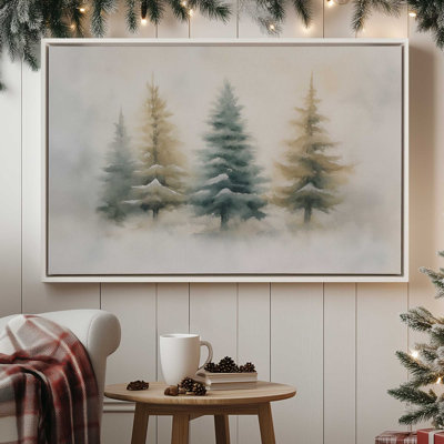 «Snowlit Pines», reproduction d'art sur toile