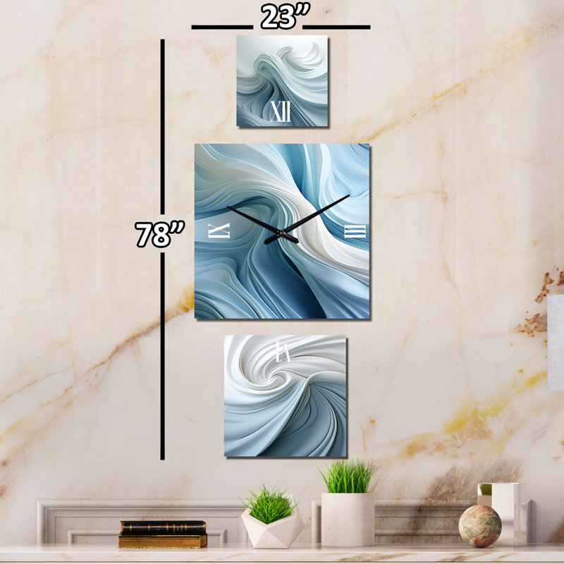 Horloge murale blanche et bleue Zen Spiral