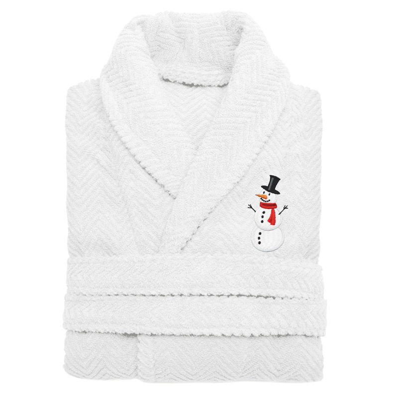 Peignoir bonhomme de neige 100% coton, S / M, Blanc