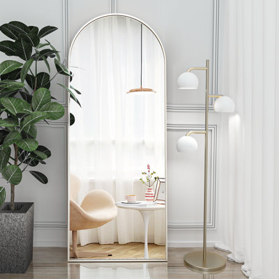 Arched Metal Oversized Full Length Mirrors Wall Mirrors with Stand