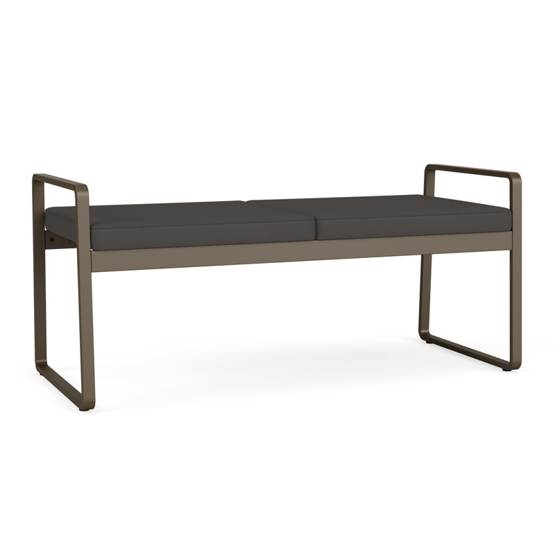 Gansett Waiting Reception 2 Seat Bench Metal Frame, Patriot Plus Charcoal, Bronze