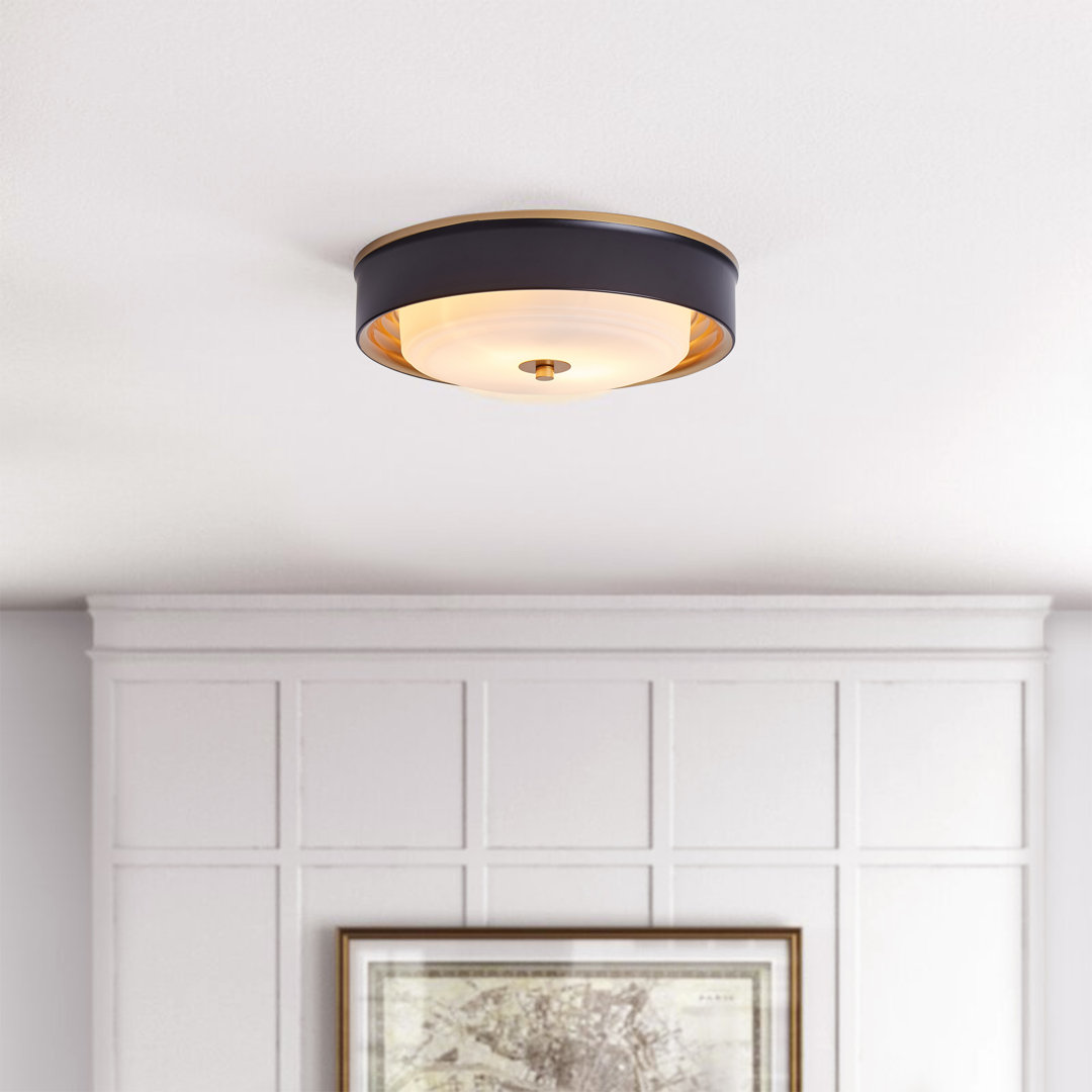 Wilkey Modern Flush Mount Ceiling Light Black and Gold Flush Mount Light Fixture Willa Arlo™ Interiors