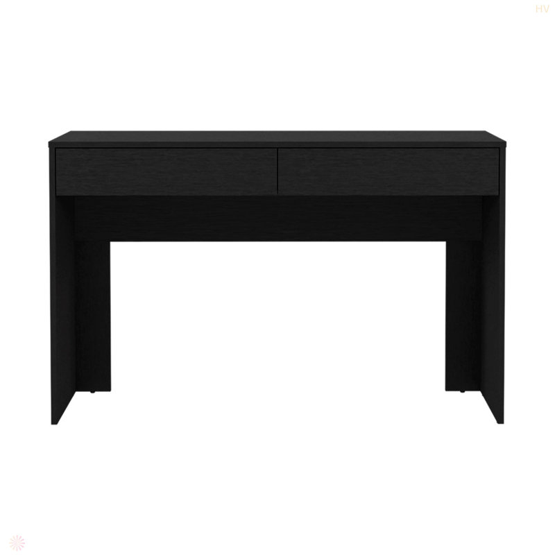 Bureau d'ordinateur à deux tiroirs Aberdeen, Noir, noir, noir, noir