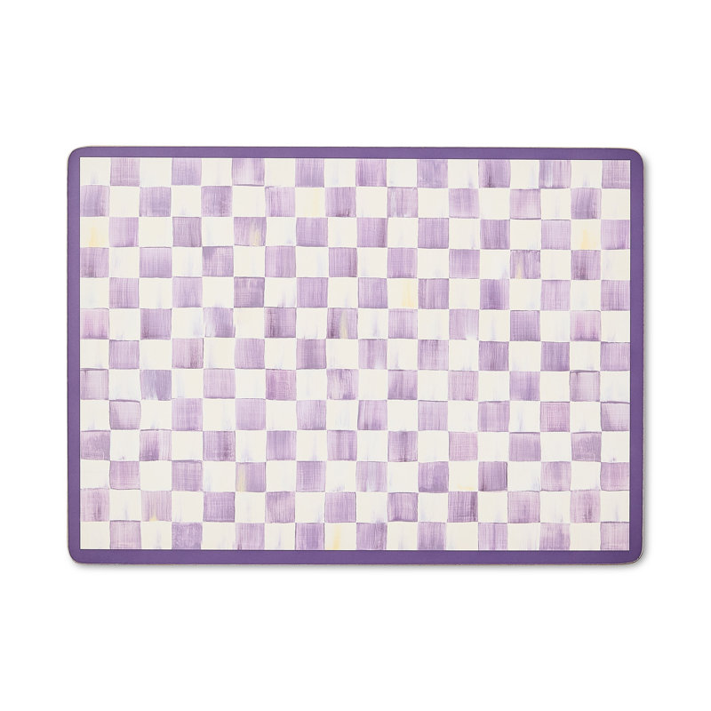 Violet Check Cork Back Placemats, Set Of 4