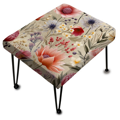 Motif floral pastel de campagne anglaise - Repose-pieds rectangulaire floral