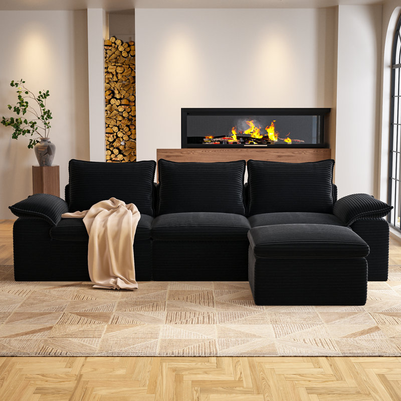 Canapé modulaire Boneless, Noir