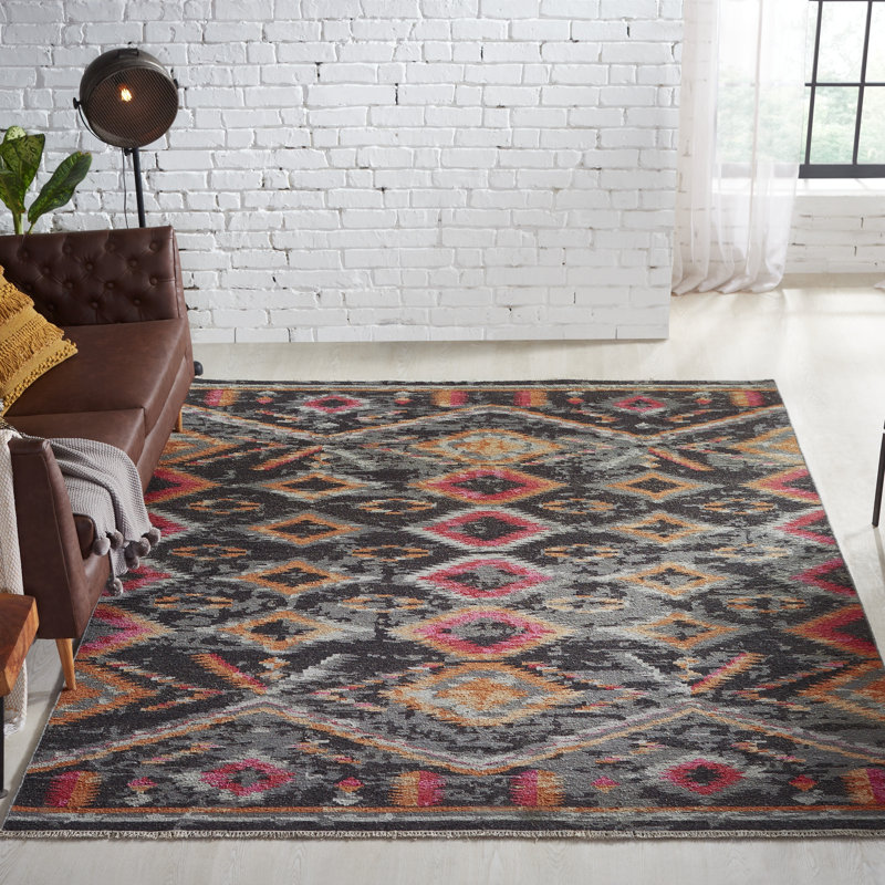 Zahara Hand Knotted Wool Area Rug, Rectangle 9' x 12'