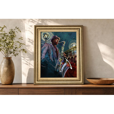 Bourbon Blues Wall Art - 22" x 26" - Gold Frame