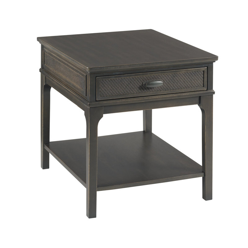 Rectangular Drawer End Table, Black