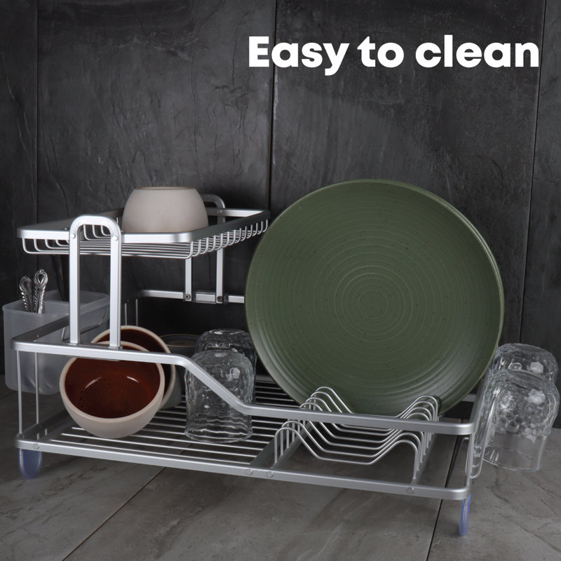 Sq Professional Aluminium 2 Tier Rust Proof Rinse Basket, Silver
