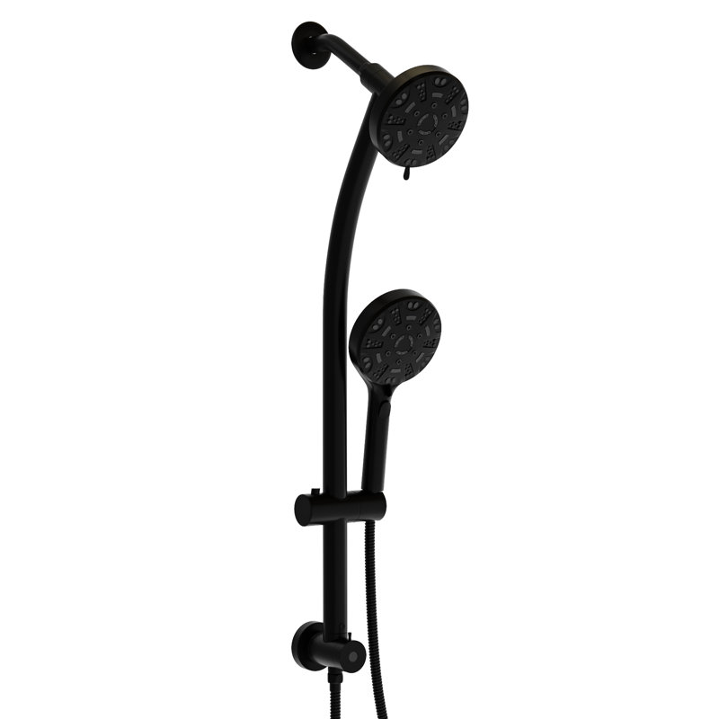 Pomme de douche à effet de pluie de 4,7 po et système de douche à 8 mains, tuyau en acier inoxydable, support réglable, barre coulissante à angle, pomme de douche multifonctionnelle, douche,