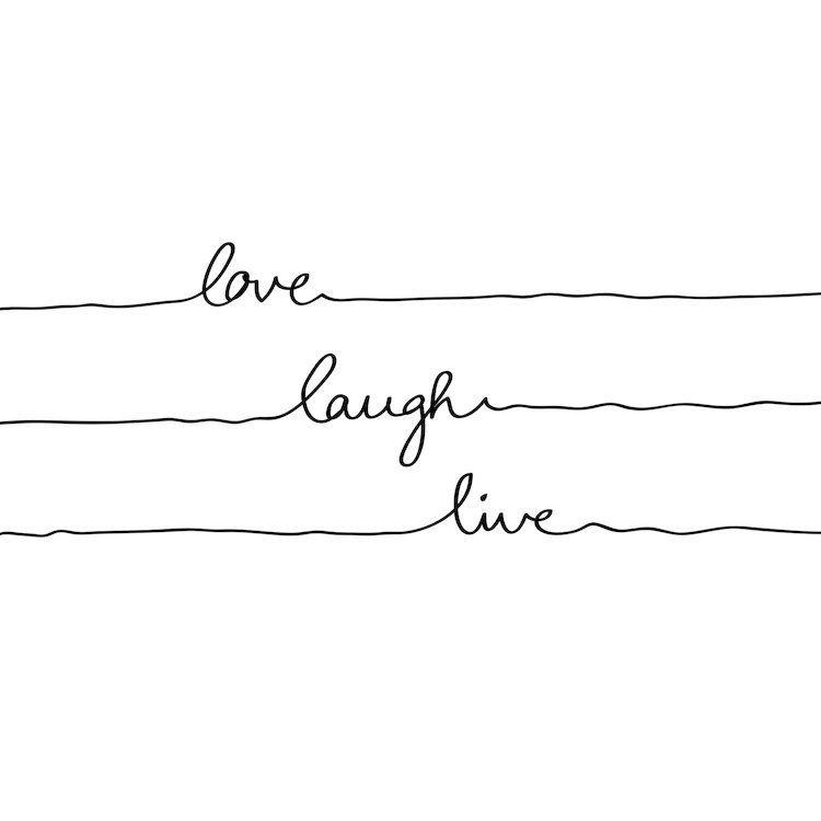 «Love Laugh Live» par Mareike Bohmer, impression sur toile tendue, H 12 po x l 12 po x P 0,75 po