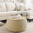 Round Storage Ottoman, 2 in 1 Function, Work as End table and Ottoman-1403322077