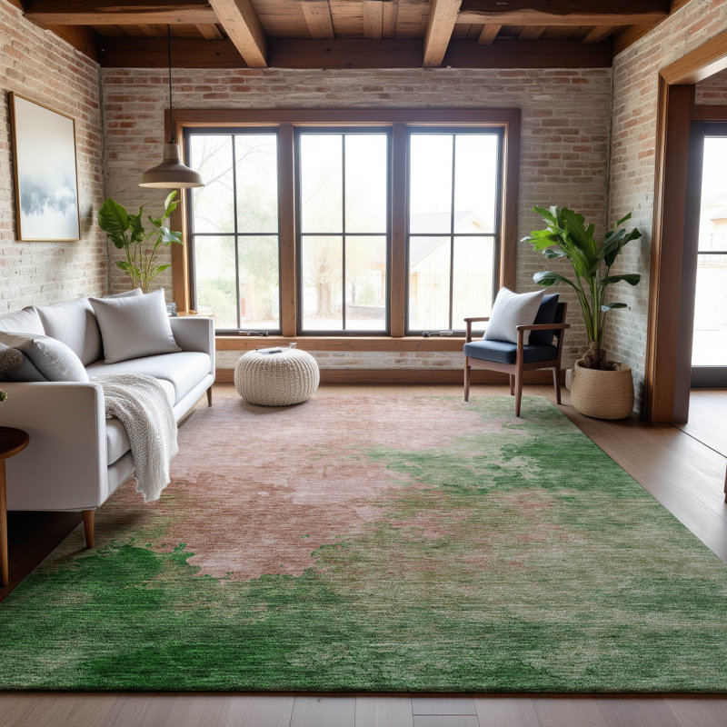 Premium Machine Washable Ducote AMF1138 Watercolors Rug, Rectangle 8' x 10'