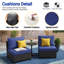  𝗣𝗿𝗲- 𝗮𝘀𝘀𝗲𝗺𝗯𝗹𝗲𝗱 𝗖𝗵𝗮𝗶𝗿𝘀,  2-Person Rattan Patio Furniture Set Outdoor Sectional Conversation Sofa With Thick Cushions For Seating-114027812
