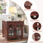 Table de bout Farmhouse avec station de charge, grand canapé de 24 po avec porte de grange en verre, table de chevet en bois rustique avec tablette de rangement réglable, table de chevet carrée pour le salon, le bureau de la chambre à coucher-1576683661