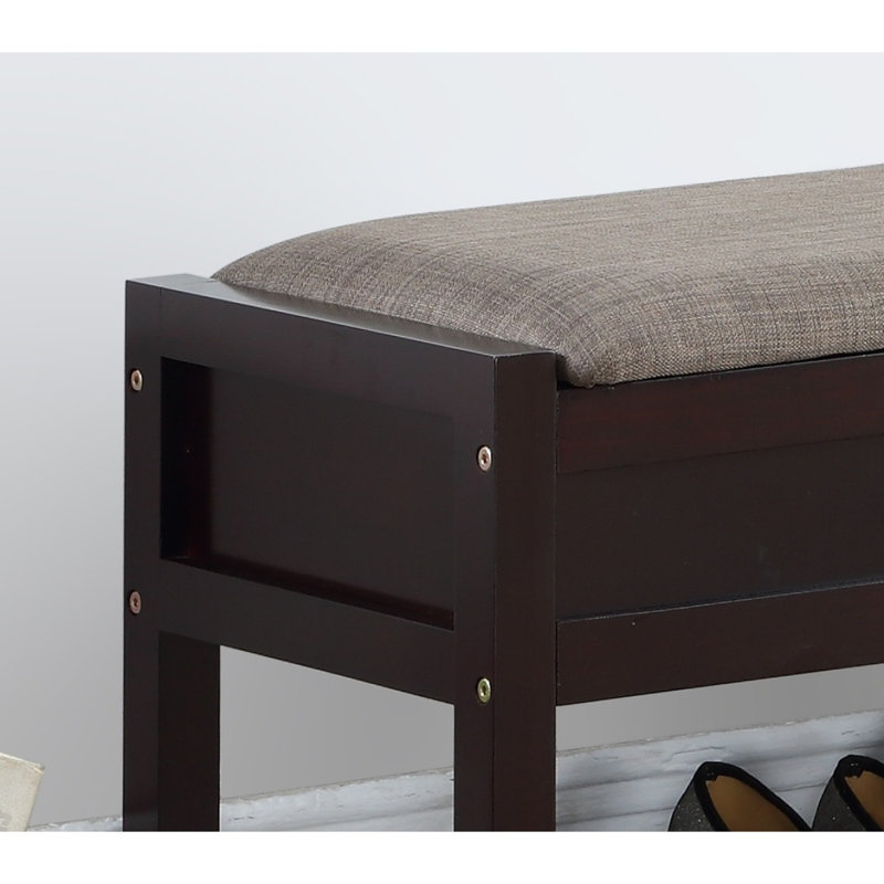 Banc avec rangement pour chaussures Rouen, blanc, Espresso