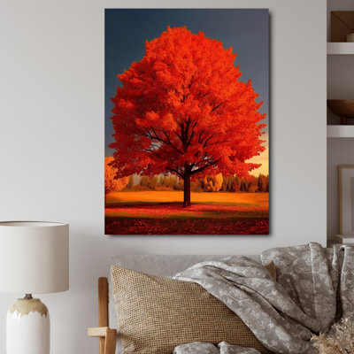 «Most Beautiful Yellow Tree In The Countryside», reproduction sur toile