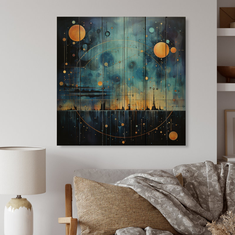 Shadon Astrology Celestial Alignment on Wood Print, H 30 po x l 30 po x P 0,78 po