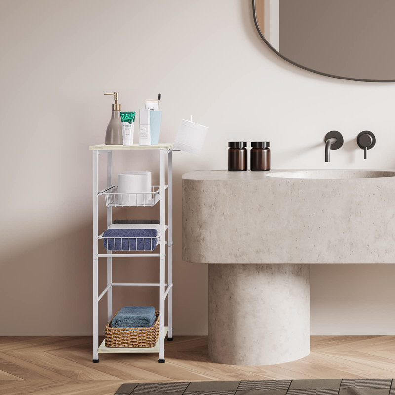 Freestanding Bathroom Shelves, White