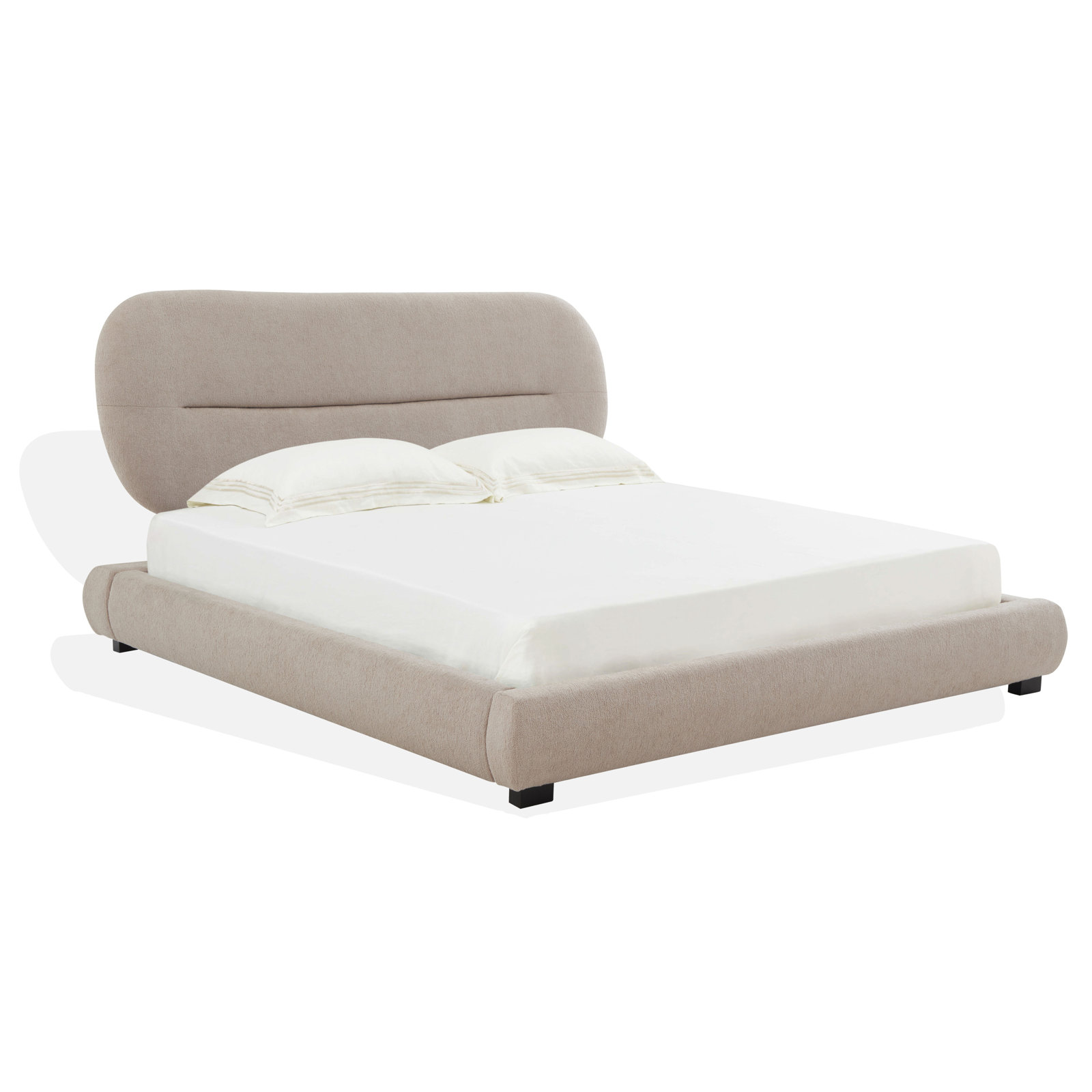 Armadi Upholstered Bed, King, Oatmeal