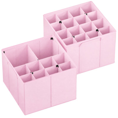 Range-chaussures pour garde-robe - paquet de 2 bacs de rangement pliables pour chaussures avec séparateurs réglables, pour 16 à 32 paires