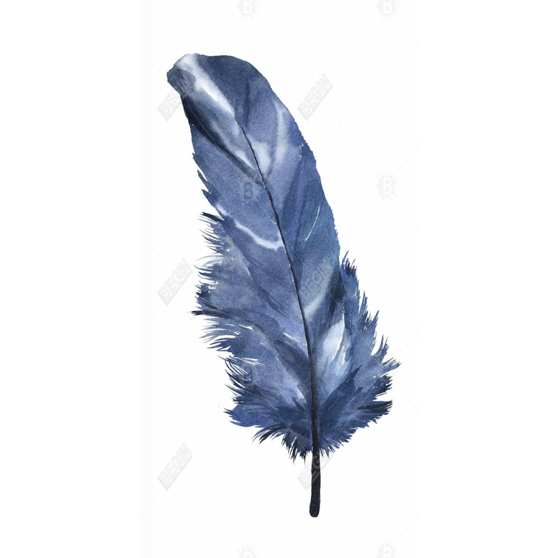 Blue feather - 15.75"x31.50" Desk mat