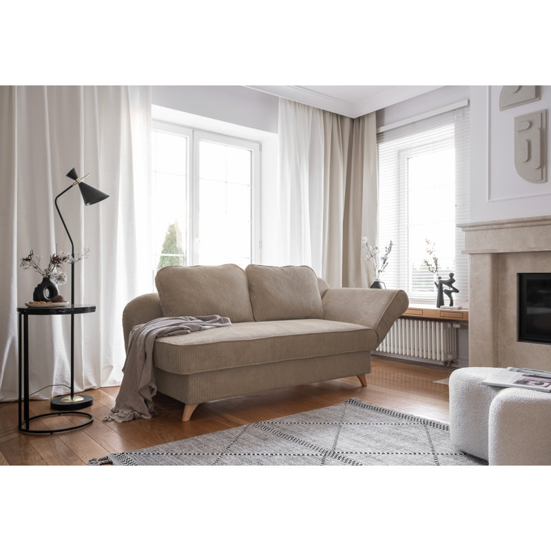 Chic Charlotte Storage Chaise Longue, Right facing, Taupe