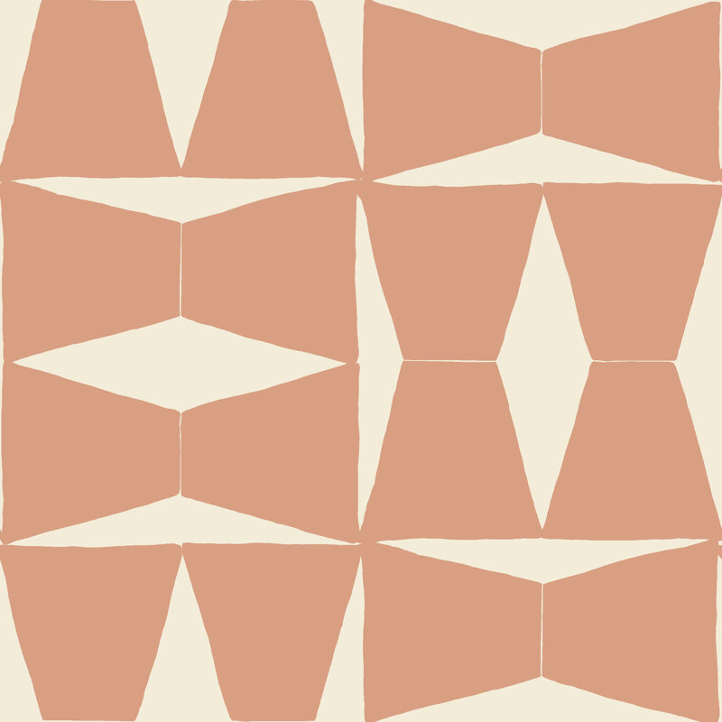 Albie Geometric Wallpaper by Susan Hable, Orange/Cream