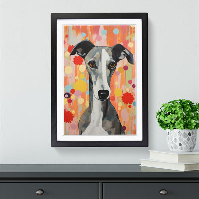 Whippet Colour Field No.2 - Framed Print