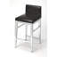 Kelsey Stainless Steel Faux Leather 25"Counter Stool