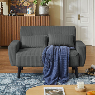 Causeuse en velours côtelé, canapé moderne 2 places pour le salon
