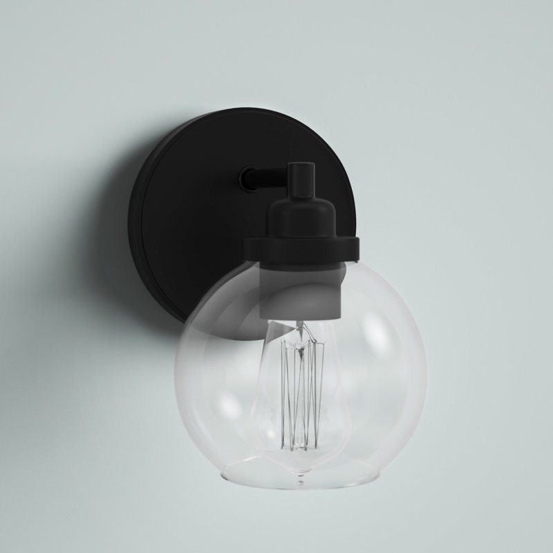 Lynnfield 1 - Light Dimmable Black Armed Sconce, Black