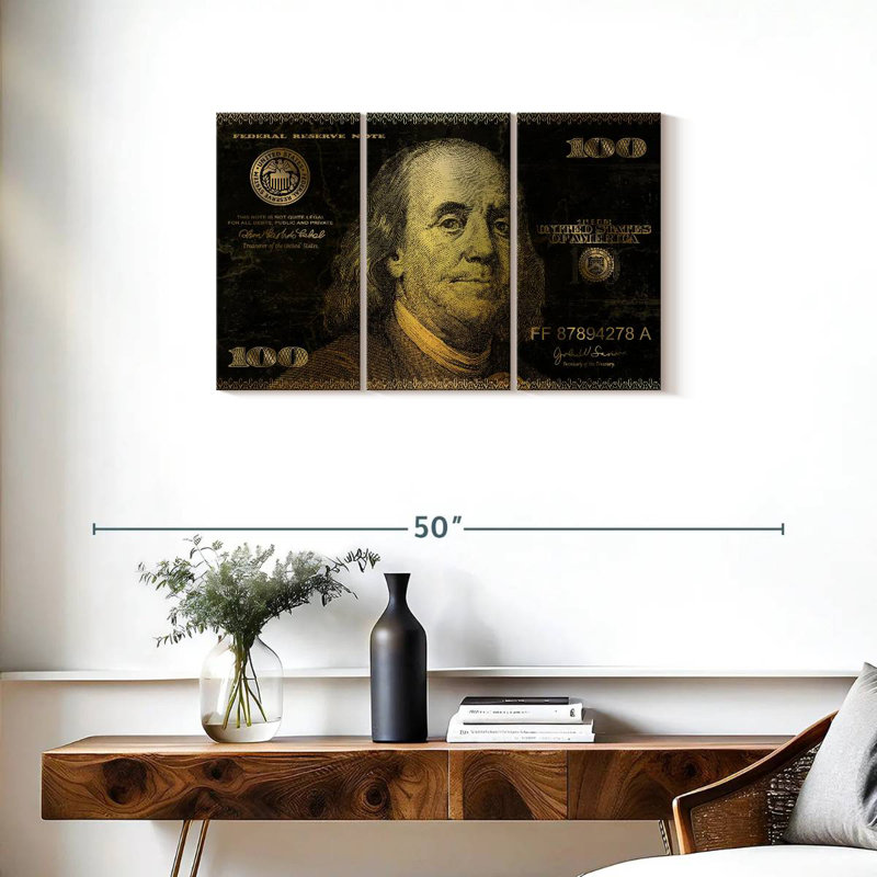 Billet de cent dollars, H 20 po x l 33 po