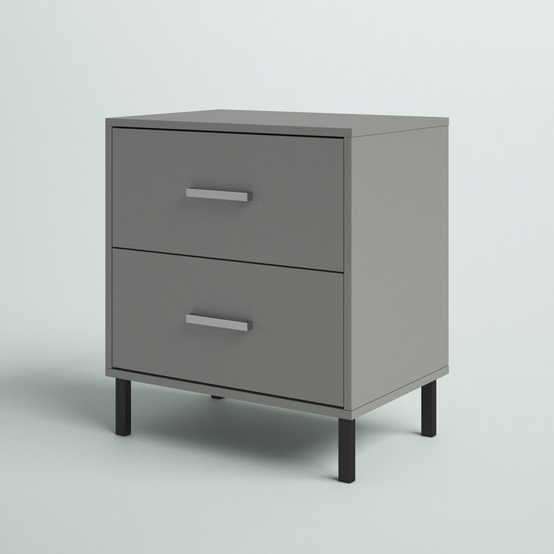 Alexei 21.7'' W Particle Board / Chipboard Nightstand, Gray
