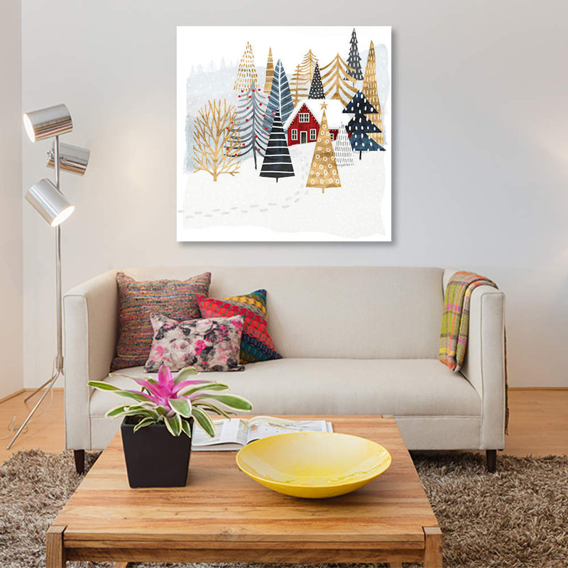 Christmas Chalet I 1 Piece Wrapped Canvas Wall Art, 66.04 cm H x 66.04 cm W x 1.91 cm D
