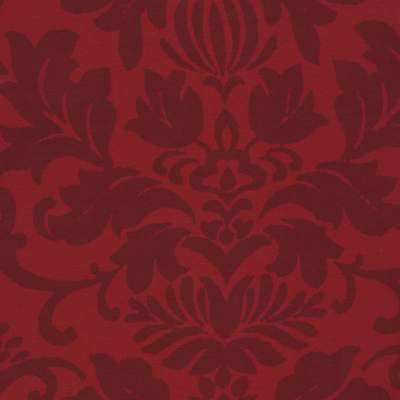 Cantonnière à motif pompon et cascade Alicia, Rouge