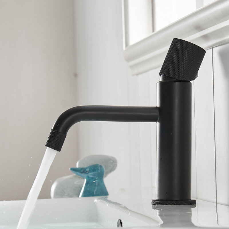 Single-Hole Bathroom Faucet, Matte Black